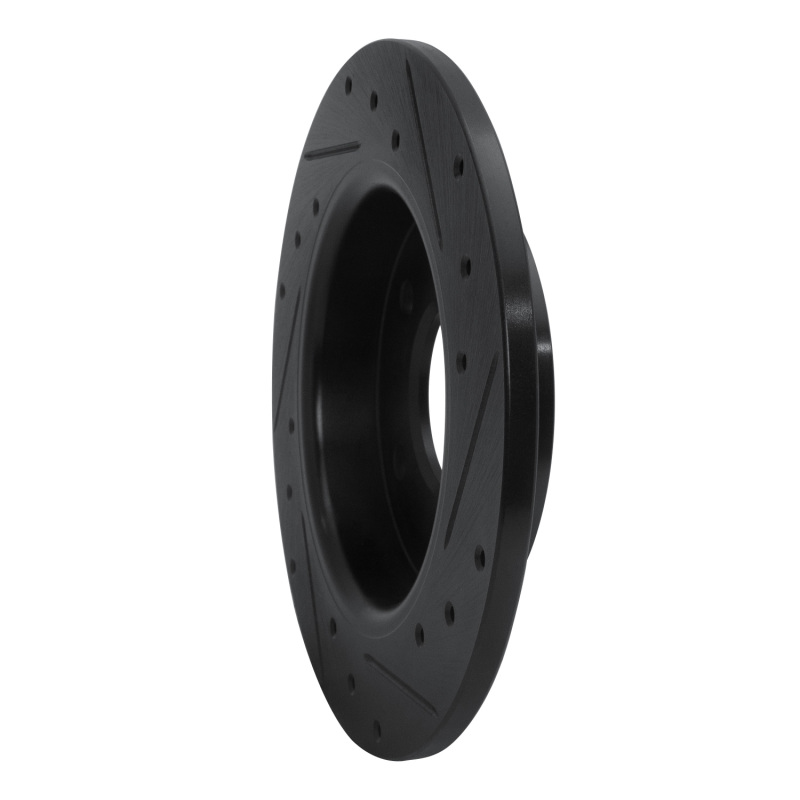 Mazda 3 Brake Rotor (1) - Rear Left - R1 Concepts - Drilled & Slotted - Black - `04-`13